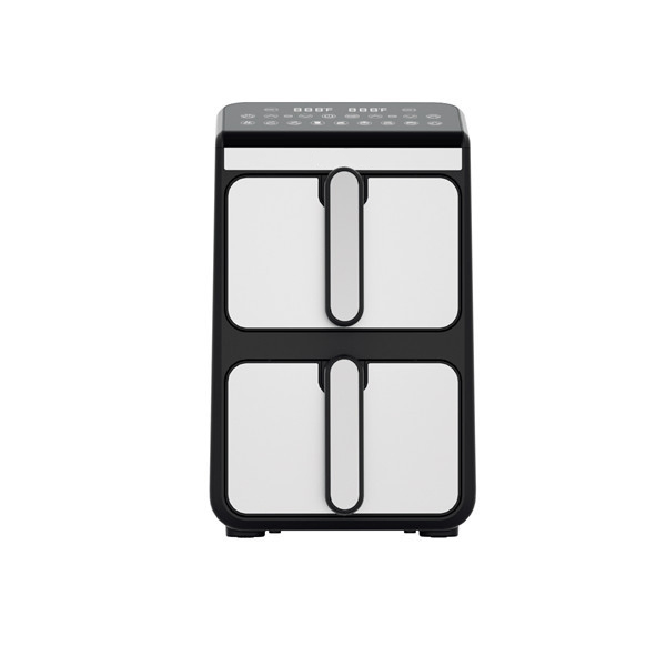 China Manufacture Electric Kitchen Appliances Eletronics Food Professor Intelligent Home Appliance Visible Double Stack Air Fryer Touch Screen Window