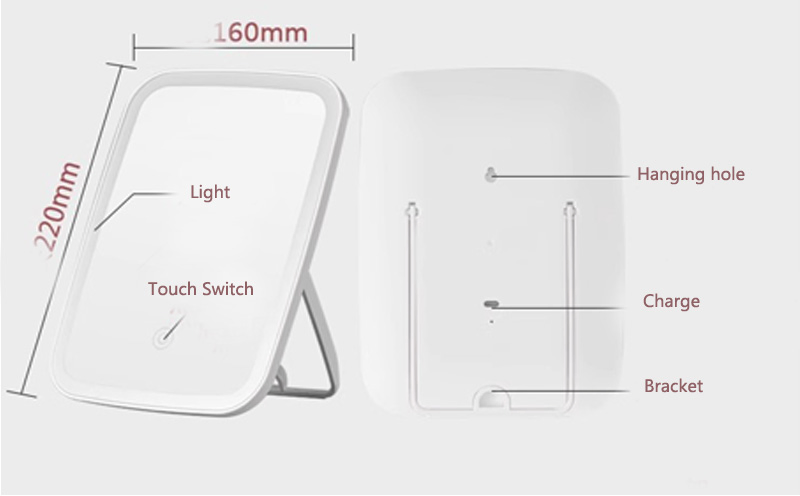 Cosmetic Desktop Light Vanity Mirrors with Dimmer LED Smart Makeup Mirror