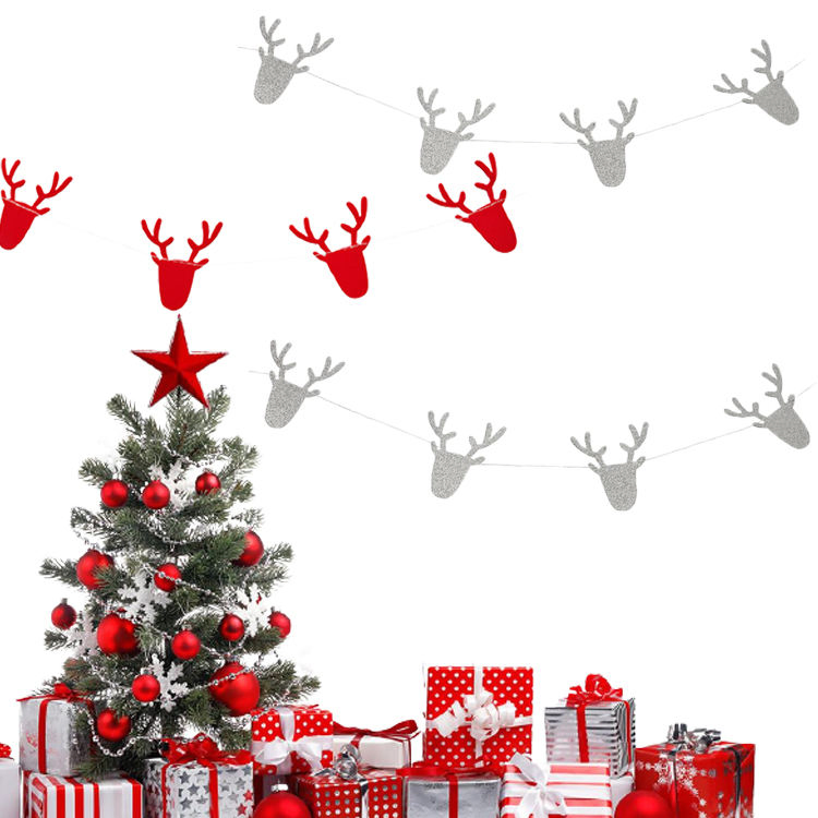 Custom Merry Christmas Deer Bunting Flags for Wholesale Orders