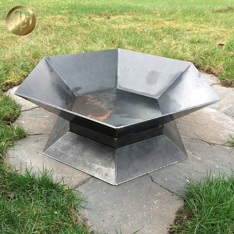 Hexagon Metal Modern Style Simple Wood Burning Fire Pit