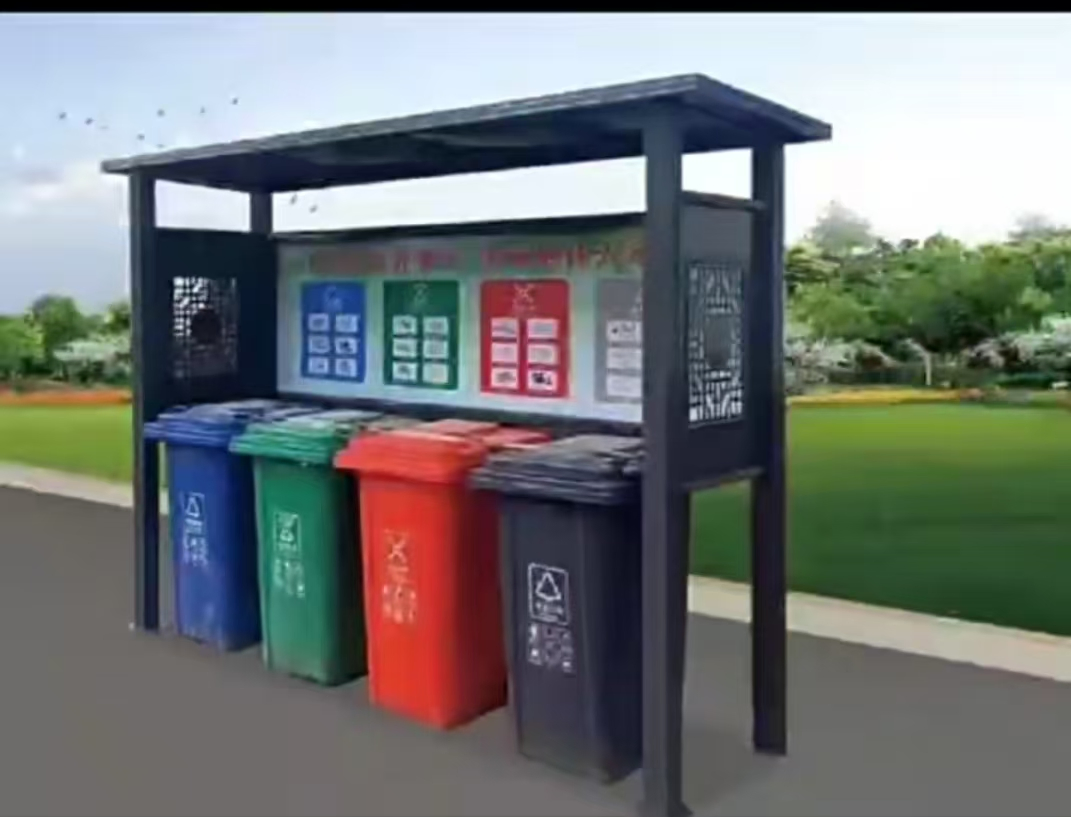 Professional Custom Garbage Collection Booth Outdoor Publicity Stainless Steel Billboard