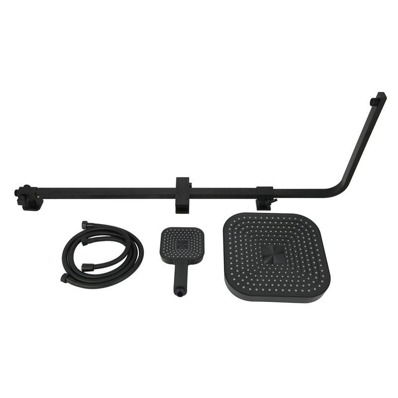 High End All Black High Pole Shower Set