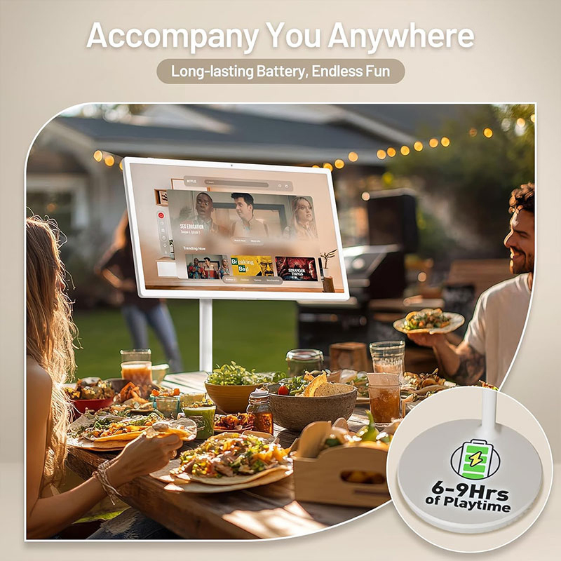 22-дюймовый портативный телевизор на колесиках с сенсорным экраном