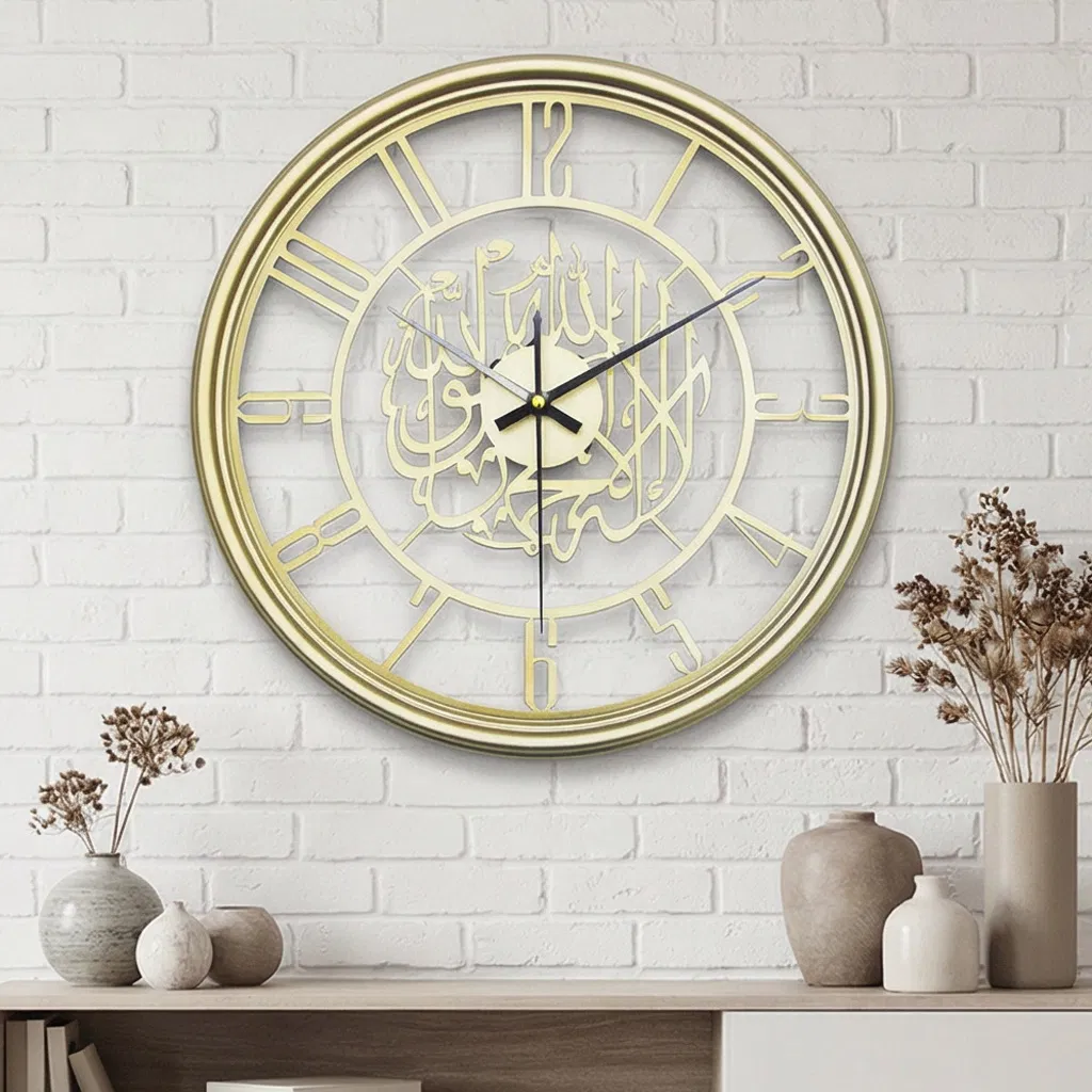 Dia 40/50/60cm Large Round Decorative Metal Wall Clock Silent Metal Wall Clock Home Decoration Promotion Gift Clock for Kitchen/Living /Bed Room--Hrt-10