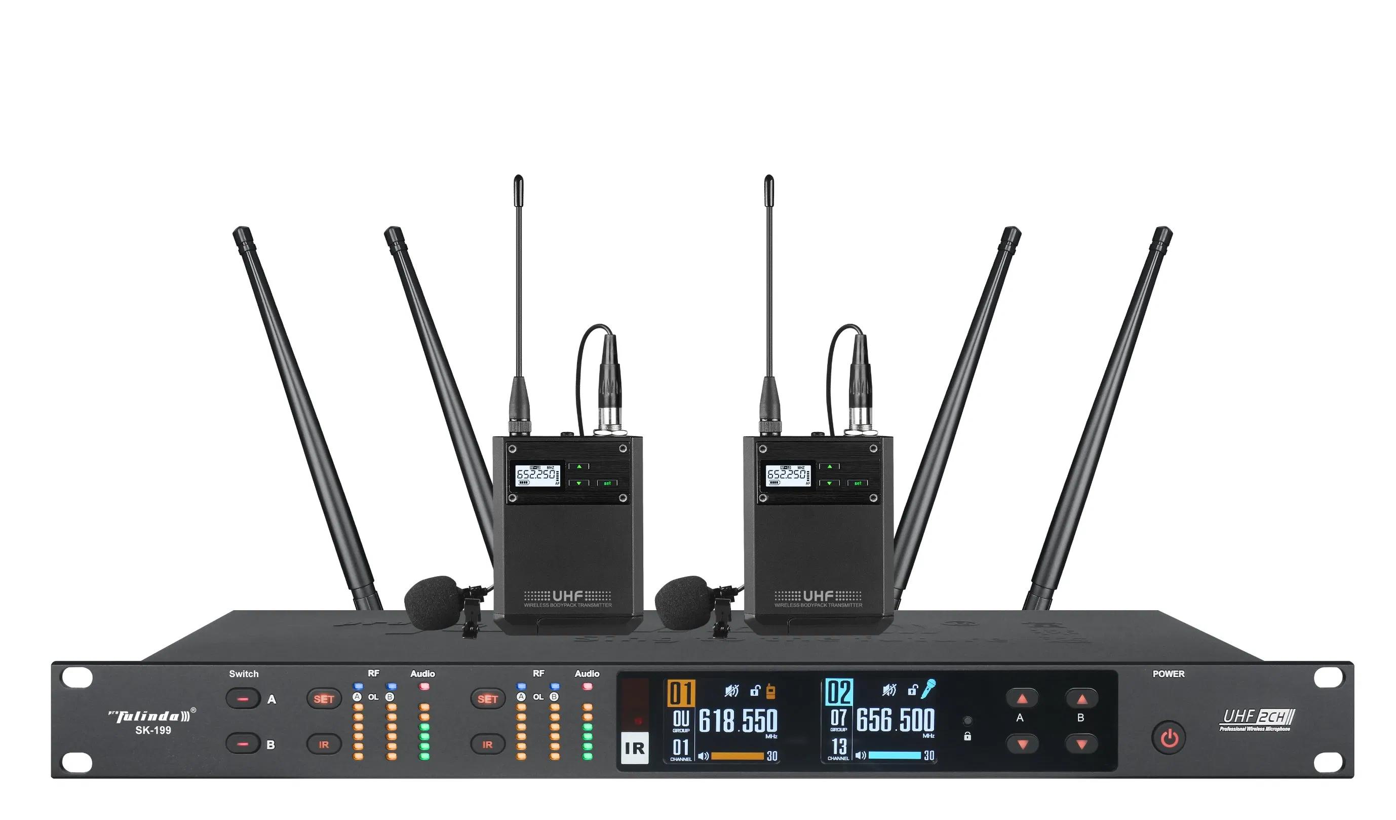 Newest Professional Wireless Microphone for Live Performance True Diversity with Spectrum Analyze