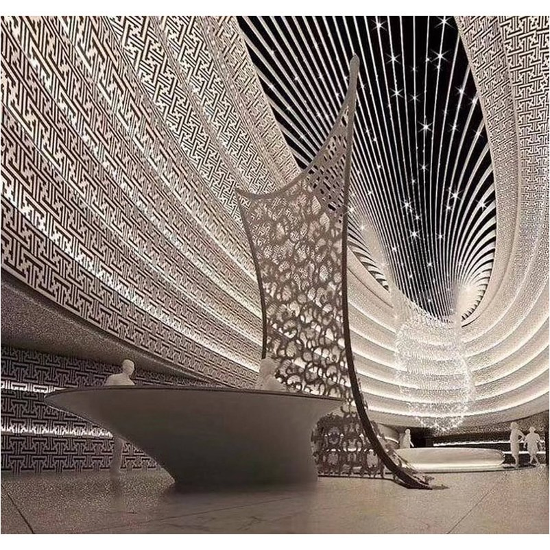 Aluminum Facade Cladding Laser Cut/ Carved Design Decorative Metal Panel