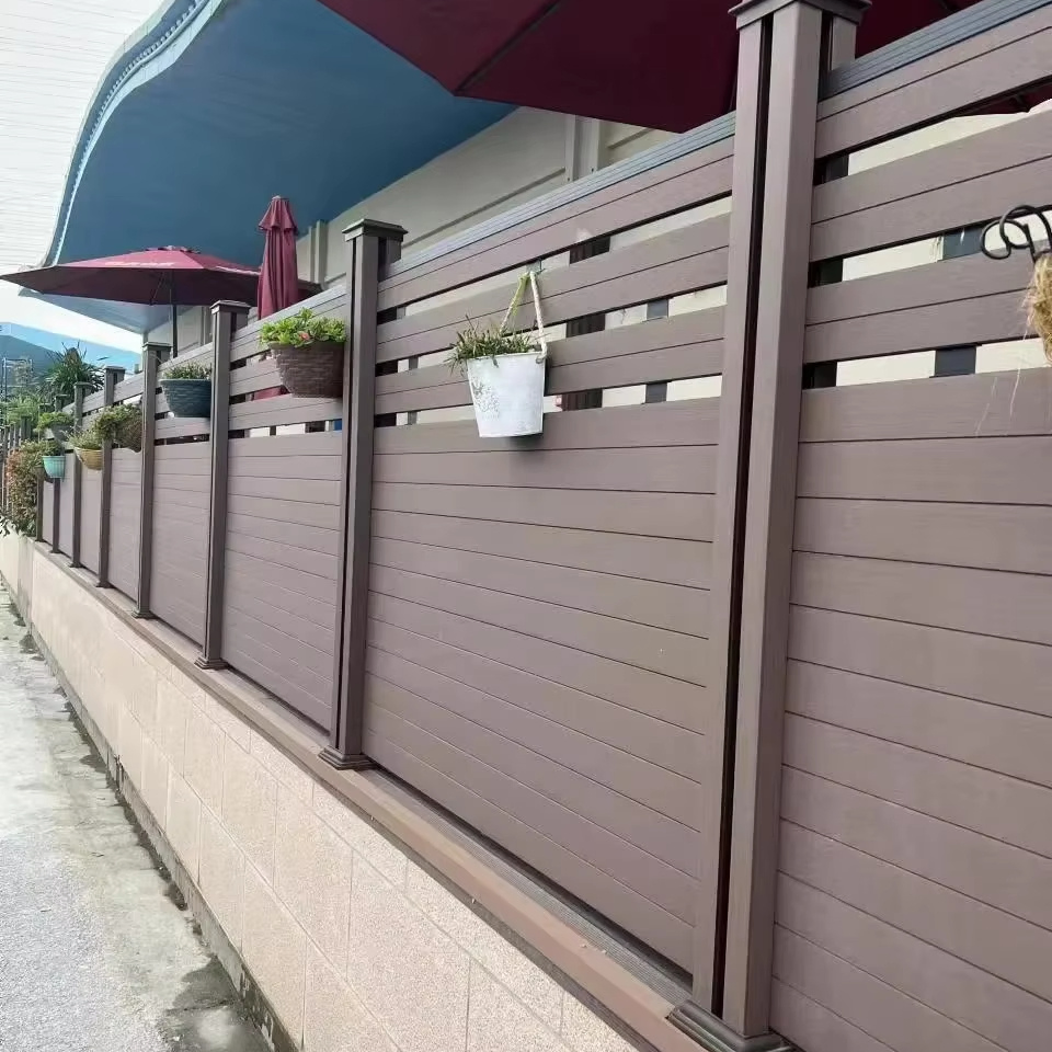 Wood Plastic Waterproof Panels Privacy Composite WPC Garden Fence Outdoor PVC Fencing