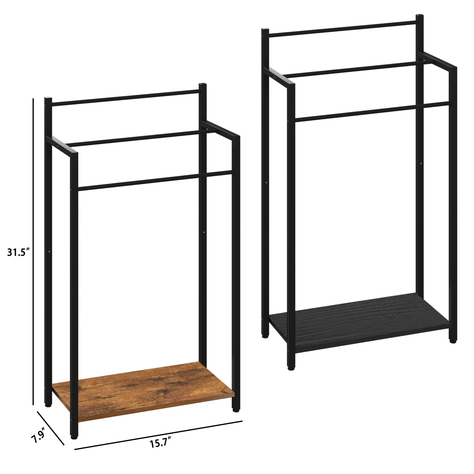 3 Tier Wooden Metal Freestanding Towel Rack Blanket Ladder Stand for Bathroom Living Room