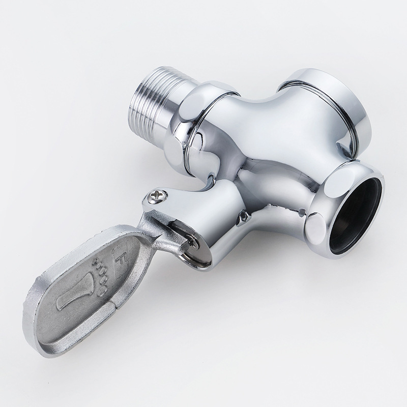 Chrome Plated Full Brass Pedal Foot Operated Flush Valve Dual-Flush Feature