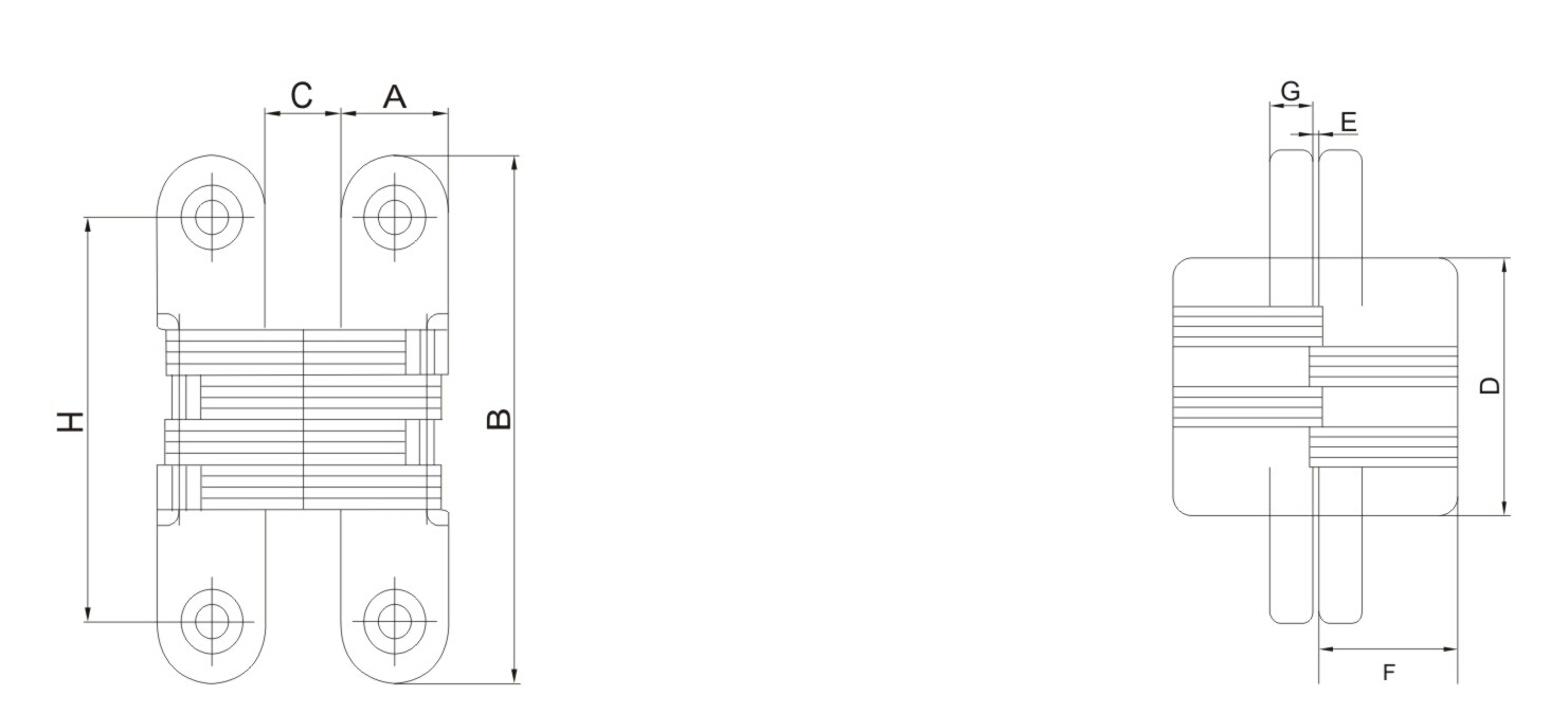 Model Zinc Alloy Concealed Door Hinge Solid Stainless Steel Spring Concealed Hinge