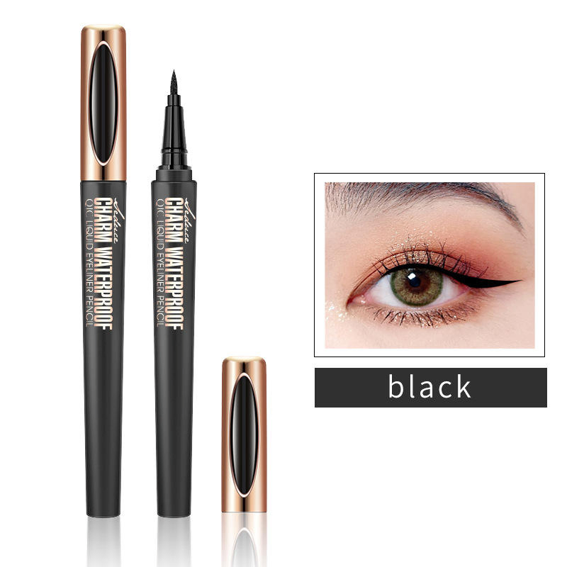 for Cross-Border Makeup Eyeliner Pen Wholesale Waterproof Oil Non-Blooming Cool Black Smooth Beauty Q611 Shantou Origin Made in China