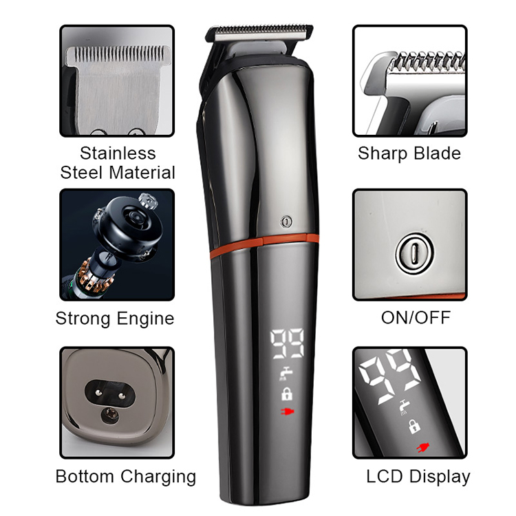 Professional 6in1 Multi Functional Waterproof Man's Grooming Kit Hair Clippers Trimmer