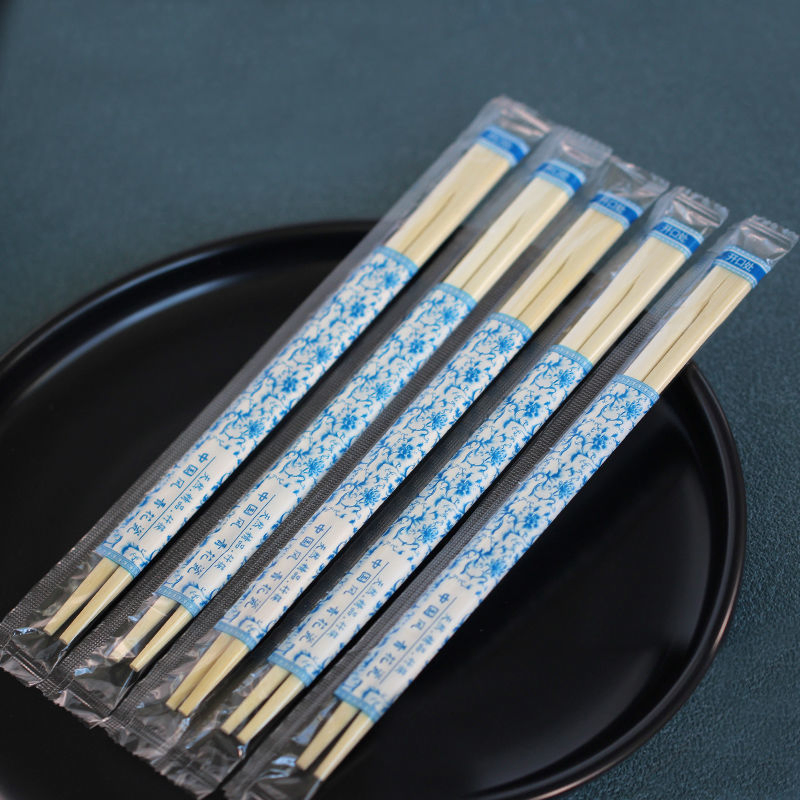 Wholesale Custom Logo Paper Sleeve Food-Grade Sushi Chopstick Bamboo Disposable Chopsticks