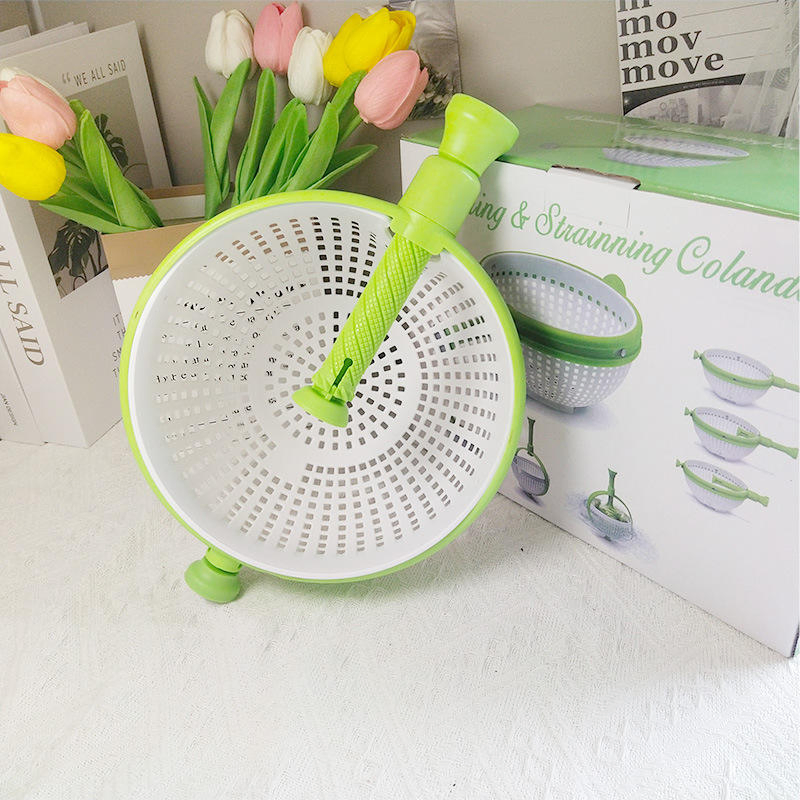 Kitchen Salad Vegetable Spin Dehydration Household Dish Dish Fruit Driller Hand Cranked Water Filter