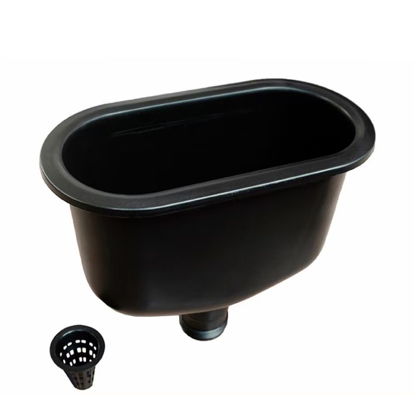 Hot Selling Middle Size Laboratory Lab Bench Sink Acid and Alkali Proof Plastic Black Polyethylene Sink