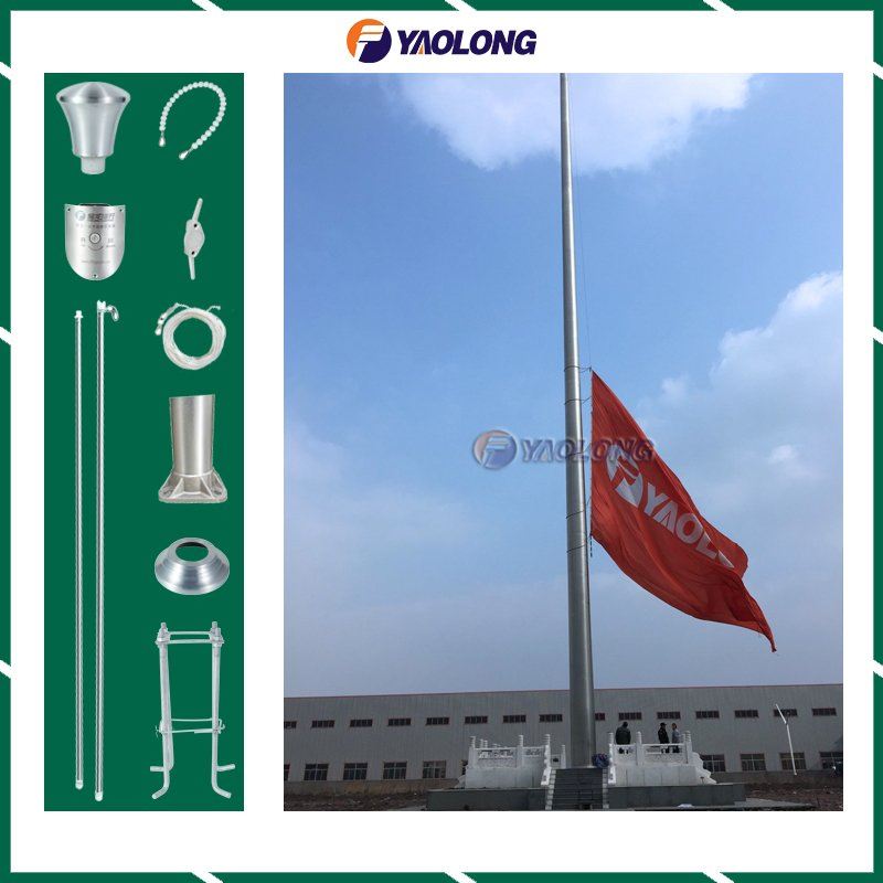 60m Stainless Steel Tubular Pole Metal Flag Holder with Accessories