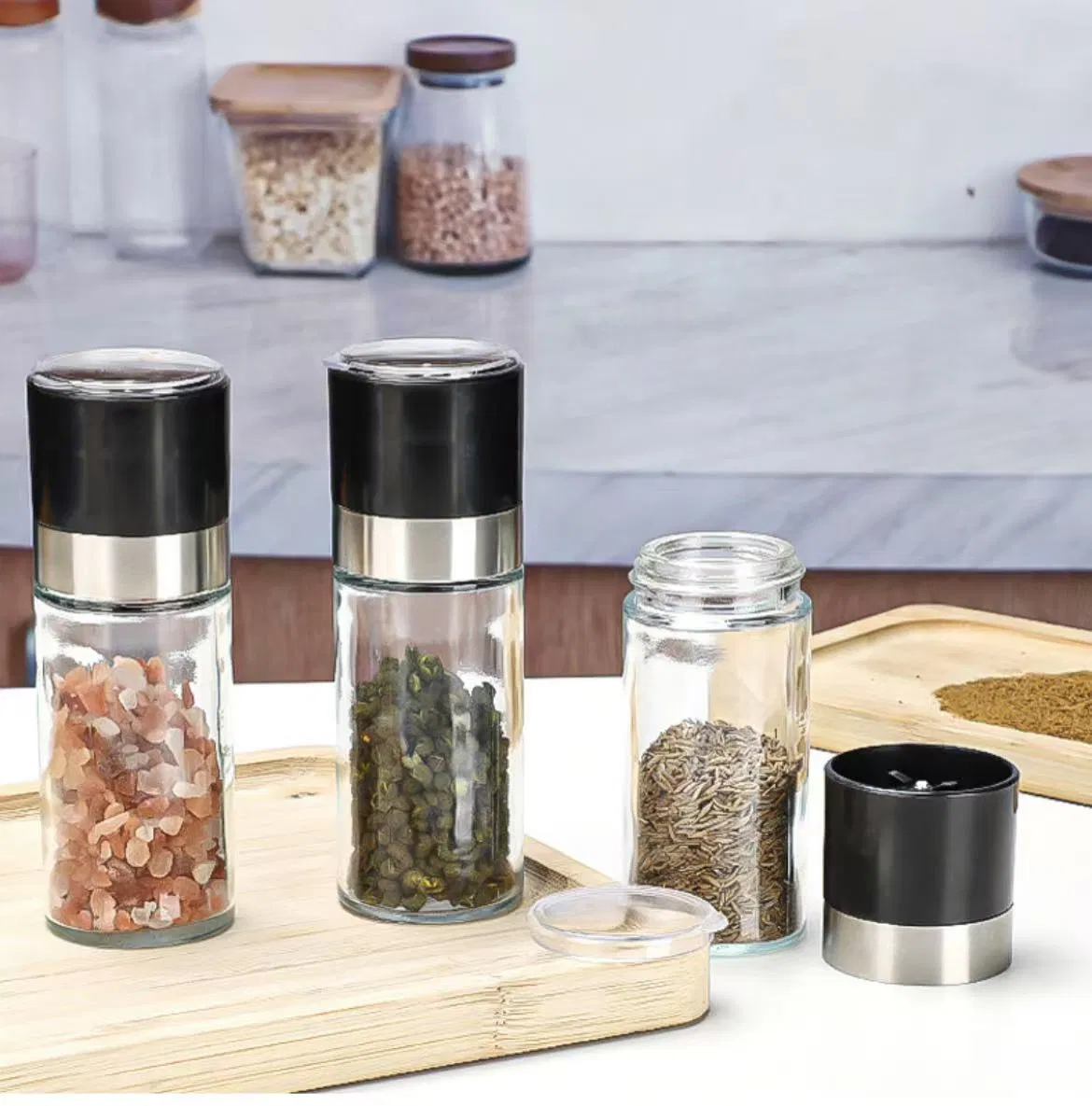 Стеклянная мельница для перца 100 мл ручная