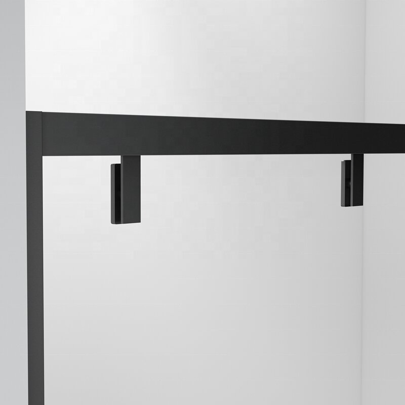 Bathroom Double Sliding Shower Door Square Glass Shower Enclosure