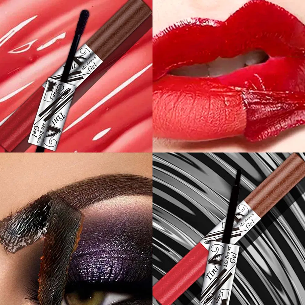 20g Double Ended Tear off Eyebrow Cream+Tear off Lip Gloss Makeup Set