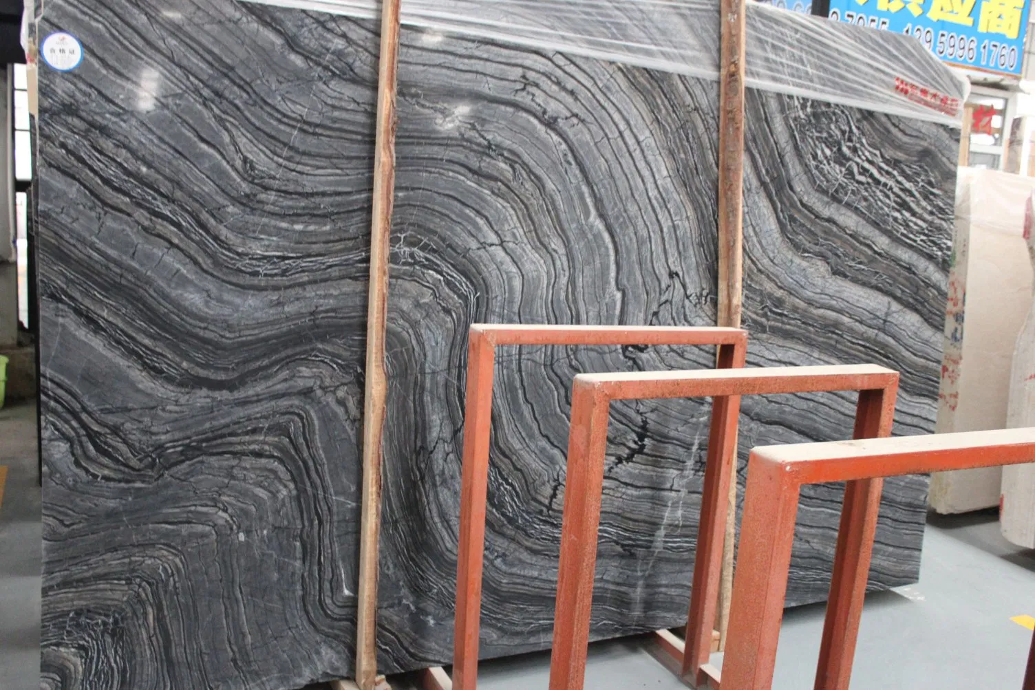 Silver/Wave Zebra Black Marble/Slabs 3/4" Polished Stone Wall Panel/Cladding/Facade Tile