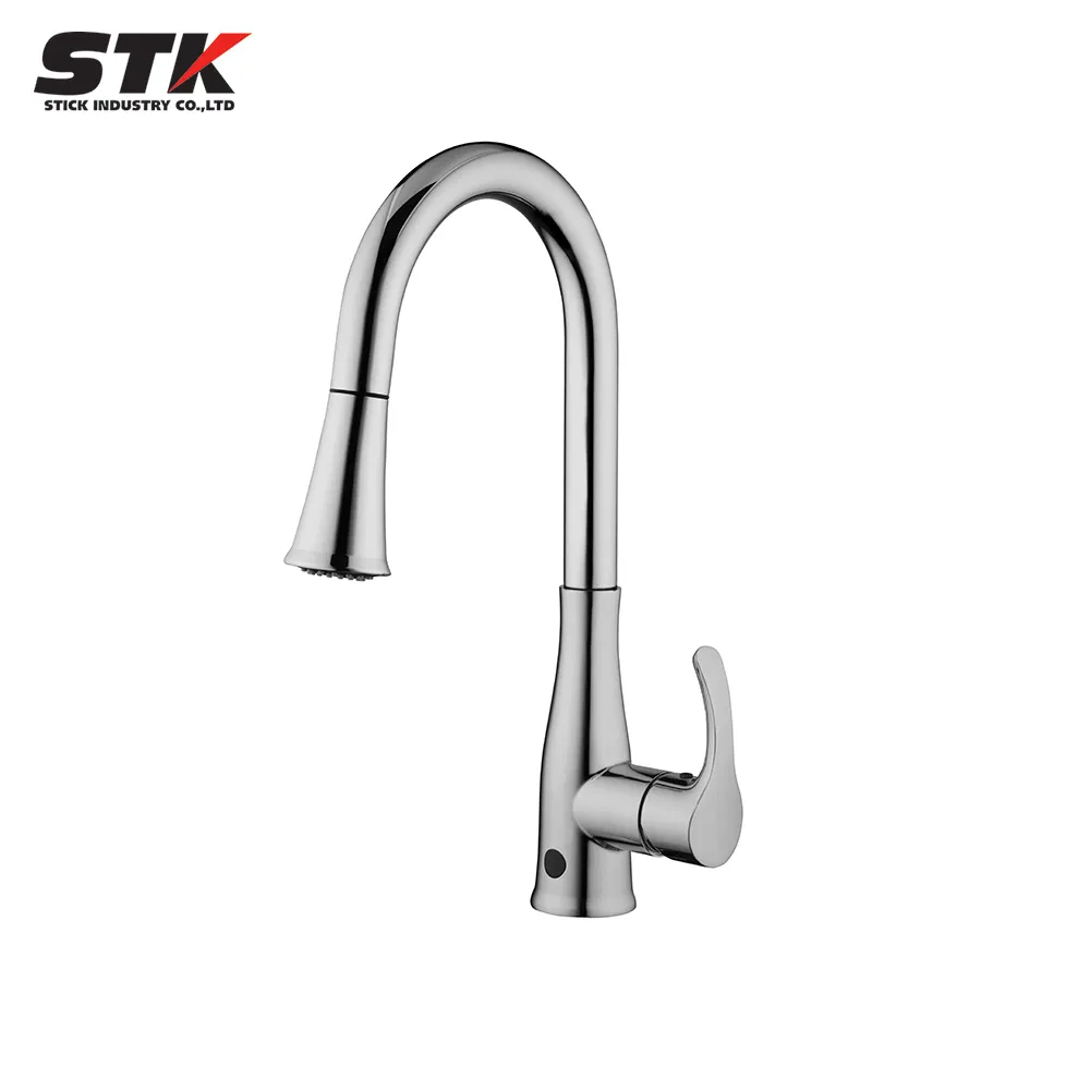 OEM/ODM Kitchen Sink Mixer Single Handle Pull out Water Tap Brass Chrome Pull Down Spray Kitchen Faucet Manufacturer