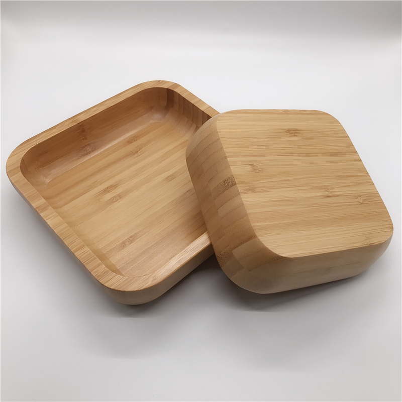 Square Bamboo Bowl Set Bamboo Salad Bowl for Food Serving