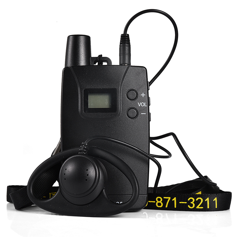 AA Battery Power UHF Wireless Whisper Tour Guide System Tour Audio System