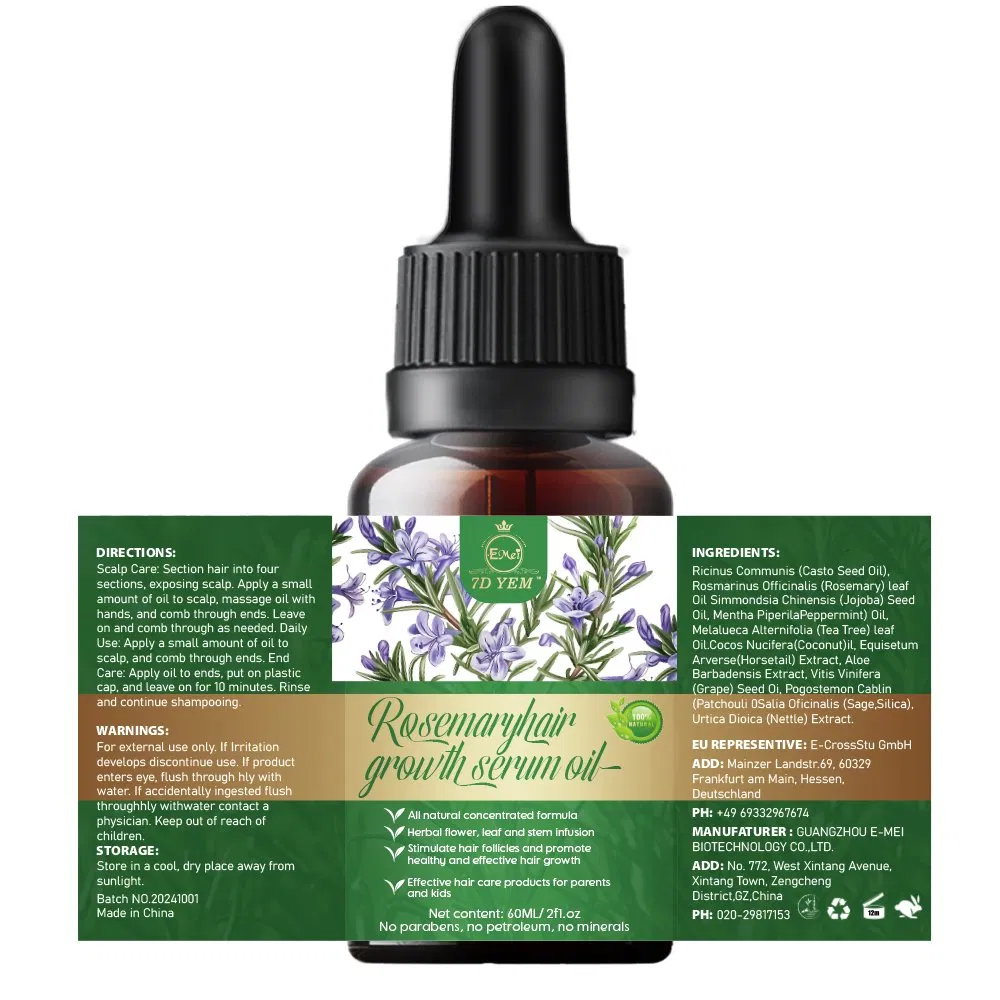 Private Label Tea Tree Essence Nourishes Scalp and Promotes Hair Growth Rosemary Hair Growth Oil