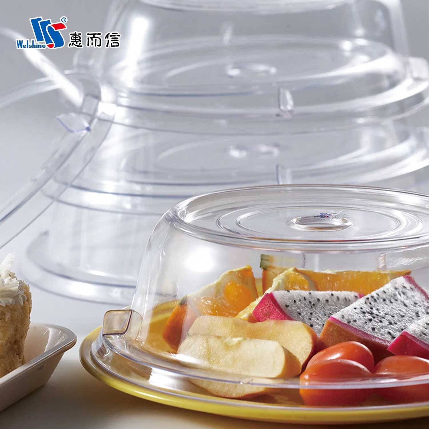 Clear PC Display Stackable Dust Proof Plate Restaurant Food Cover