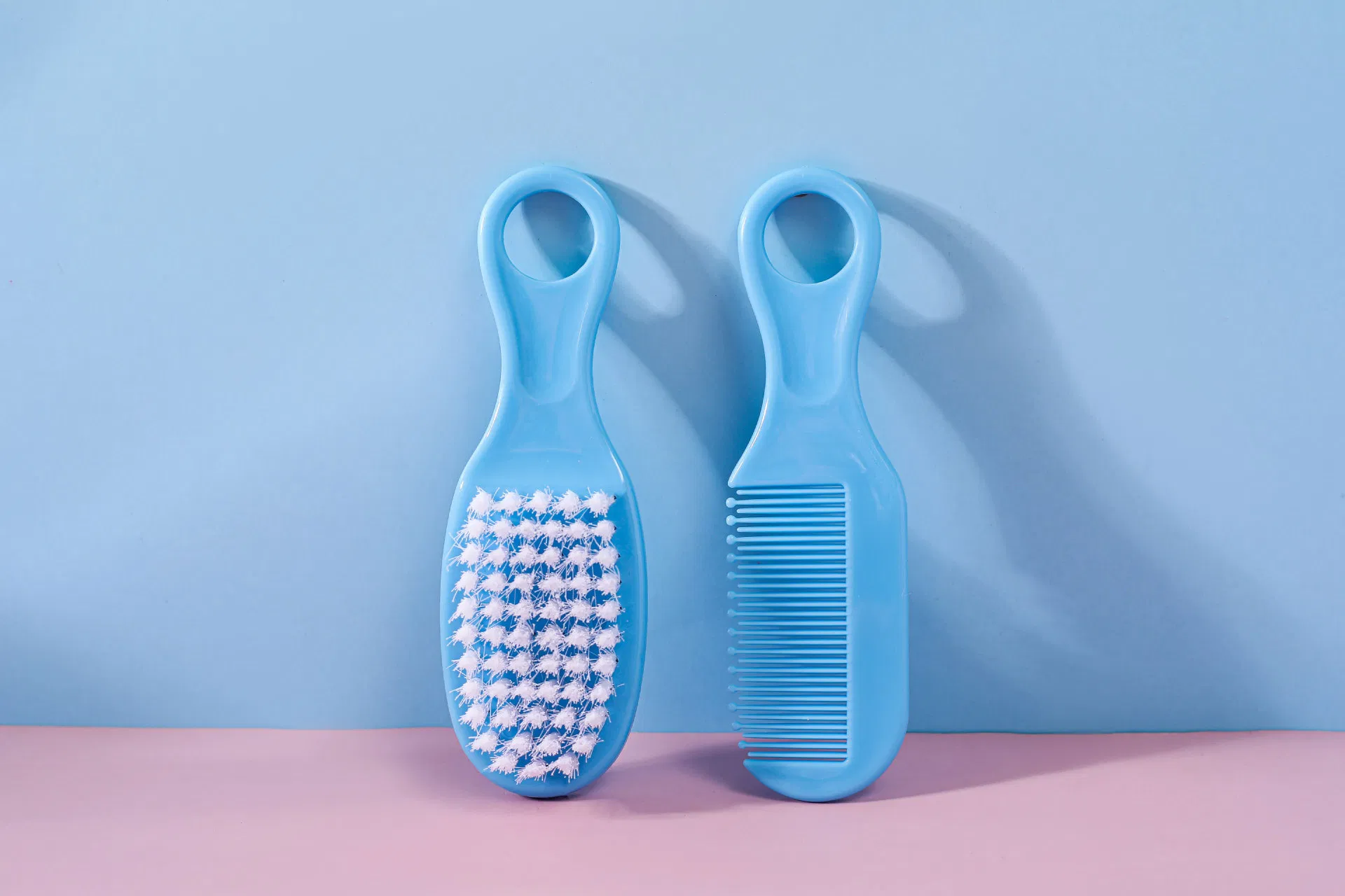 Plastic And Nylon Baby Head Comb Brush Massage Set