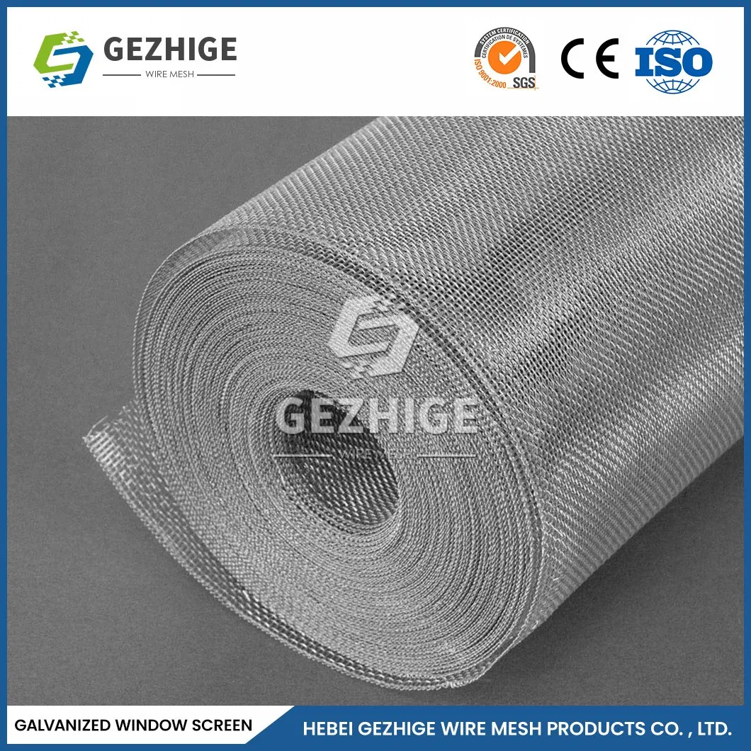 Gezhige Home Window Screen Factory 18 X 18 Mesh Aluminium Anti Insect Window Screen China Colorful Zinc-Coated Steel Mesh Screen