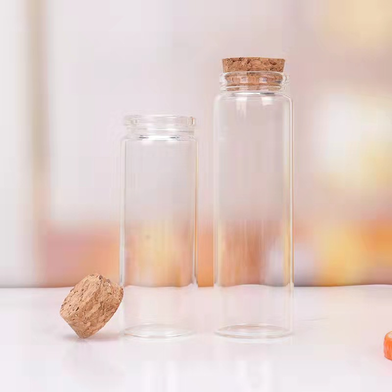 5ml - 20ml Small Glass Jars Message Vials with Lid Cheap Cork Stopper Bottle DIY Small Glass Bottle Mini Container 22 Diameter