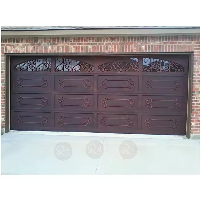 Luxury Modern Automatic Folding Wrought Iron Garage Door Main Metal Garage Entry Door Design