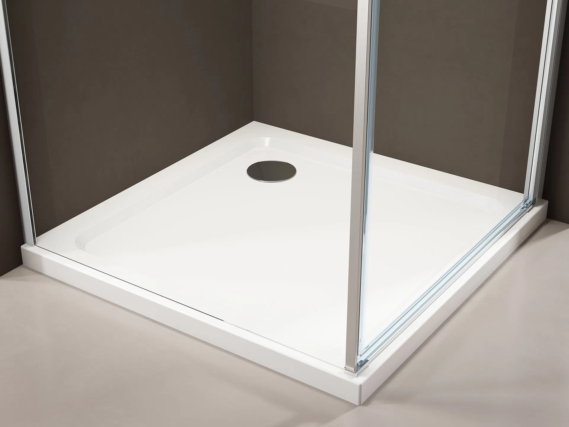 Suez Square Corner Pivot Opening Door Sanitary Ware Glass Shower Enclosure