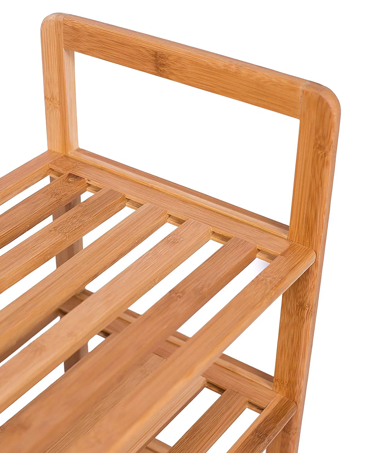 Natural Three-Tier Free Standing Bamboo Shoe Rack with Handles Bamboo Display Rack