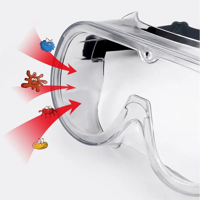 Strength Lens Anti Impact Scratch Splash Lab Work Goggles Clear Safety Glasses