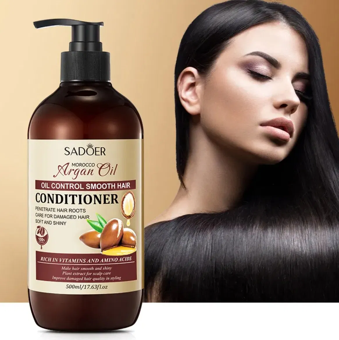 Online Wholesale Retail Argan Oil Hair Conditioner Vegetarian Argan Oil Shampoo Anti-Dandruff Fluffy Smooth Oil Control Deep Cleansing Care Black Hair Shampoo