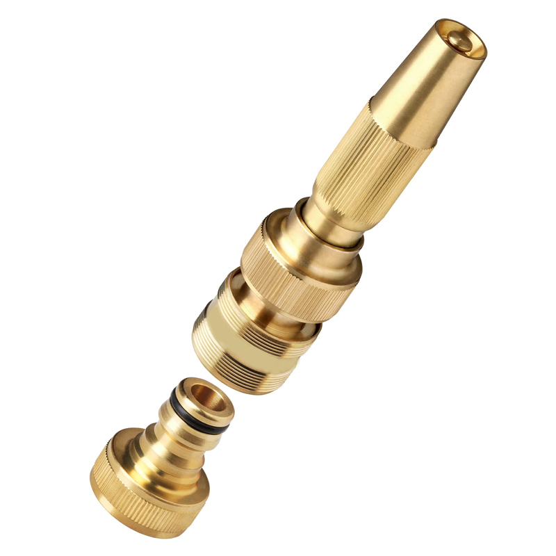 Adjustable Power Sprayer Brass Twist Garden Hose Nozzle