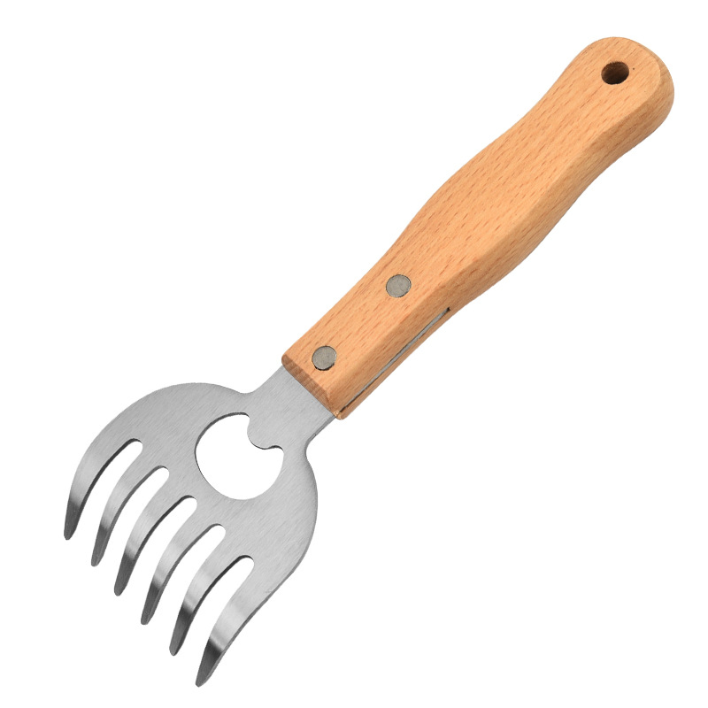 Stainless Steel Bear Claw Meat Remover Household Wooden Handle Meat Divider