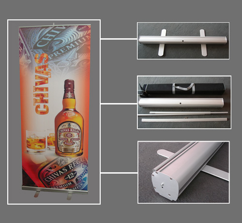 Aluminum Rectangle Banner Exihibition Stand Display Roll up Standee