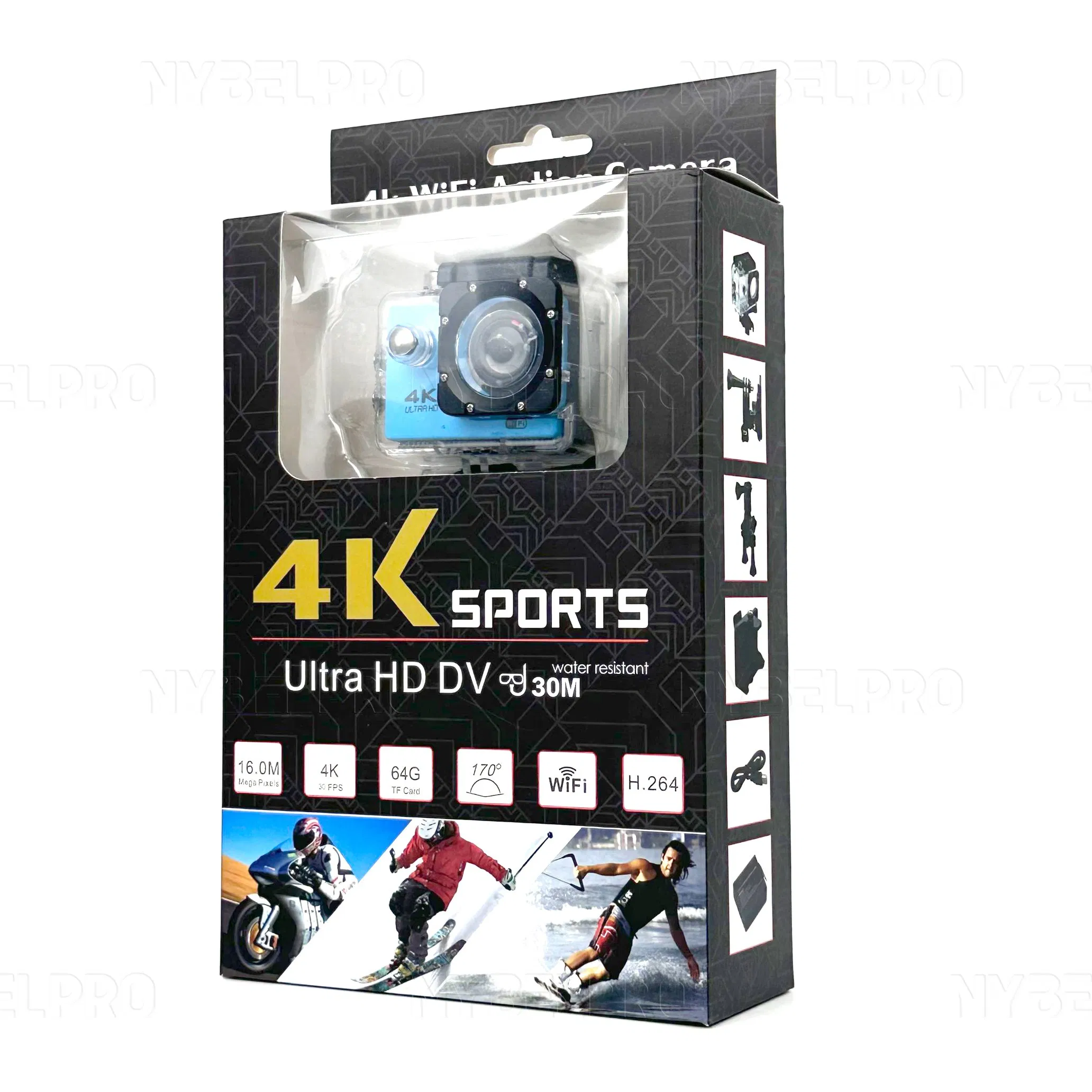 Экшн-камера 4K 20MP водонепроницаемая с Wi-Fi