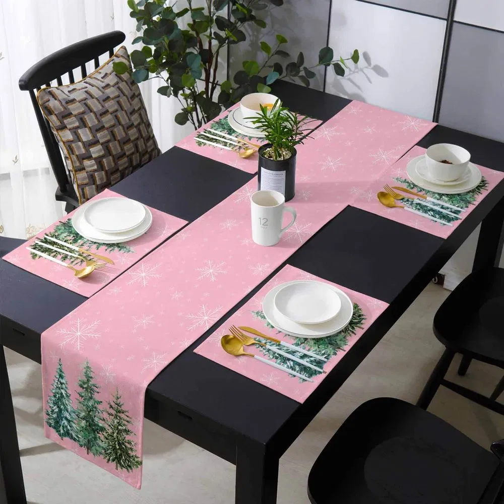 Rustic Farmhouse Decor Holiday Dining Table Mats Nutcrackers Christmas Table Runner