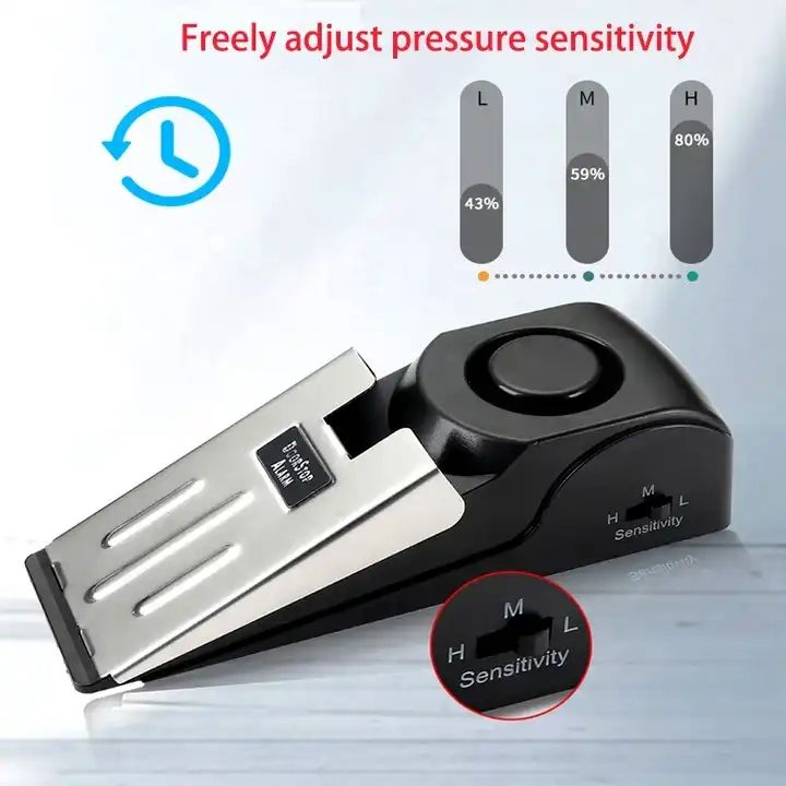 Home Portable Anti-Theft Safety Tool Floor 120dB Wedge Door Stop Alarm Stopper