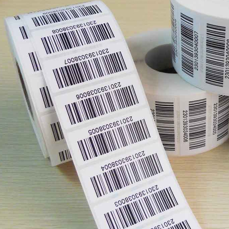 Customized Logo Printing on Barcode Label Roll Direct Thermal Barcode Sticker