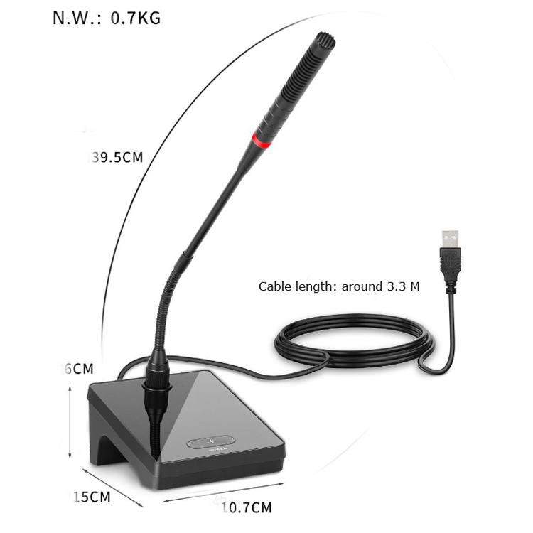 Professional USB Gooseneck Noise Cancelling Microphone Mic Table Desktop Conference Microphone for Meeting Room