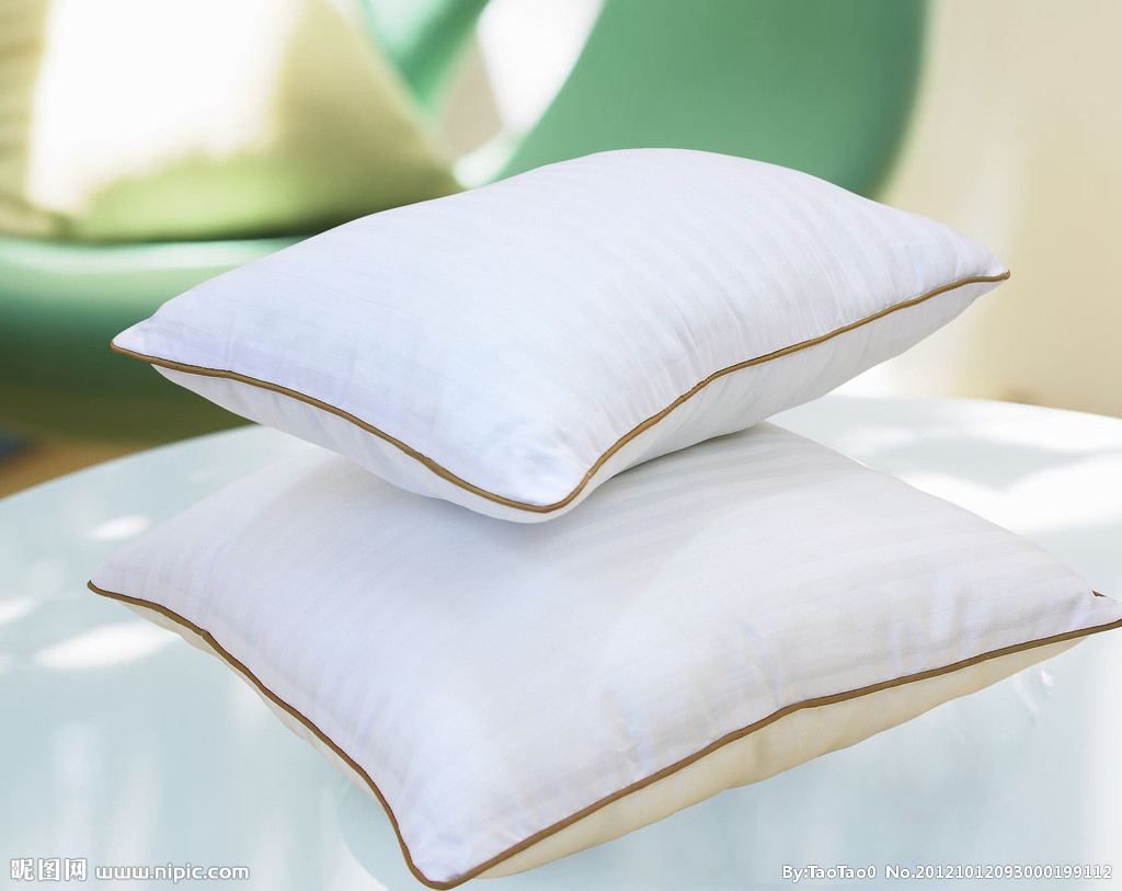 100% Cotton Fabric Satin Strip Pillows Soft Hotel Quality Pillows Luxury Down Alternative Bed Sleep Pillow for Hotel