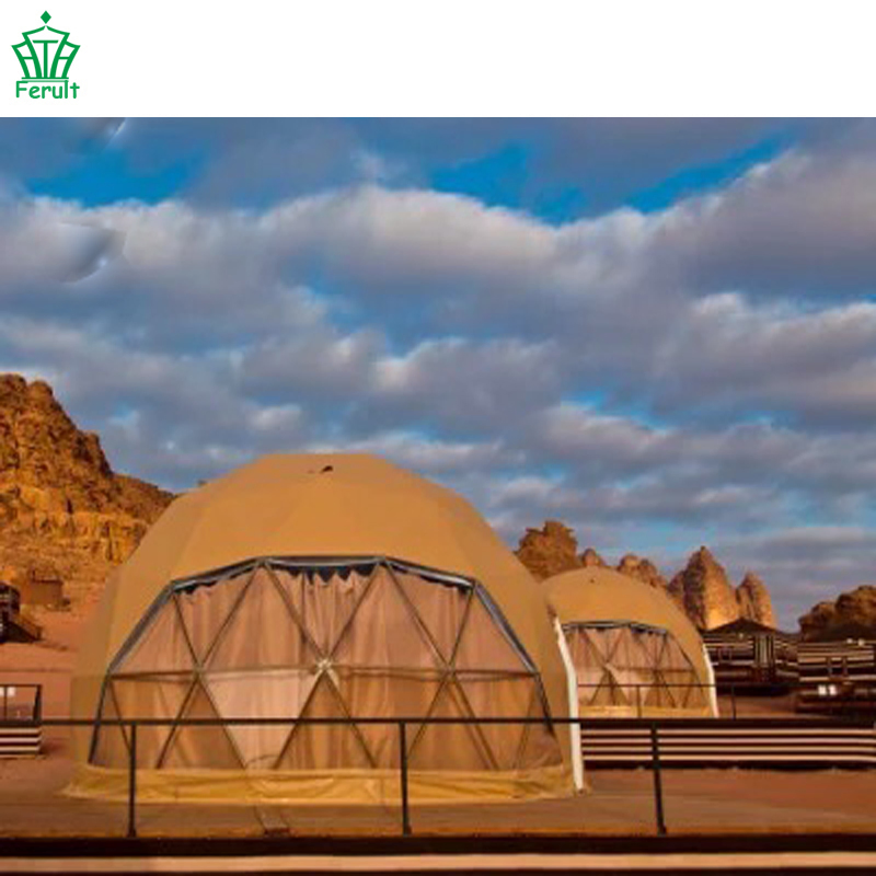 Dia 6m 20FT Aluminum Hot Weather Camping Geodesic Dome Tent for Desert Resort Area