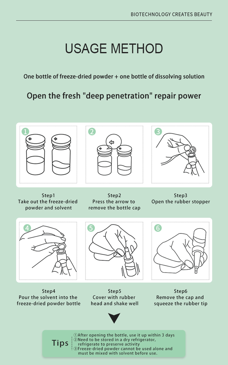 Asian Skin Reparing Mositurizing Firming Blue Copper Peptide Freeze-Dried Powder