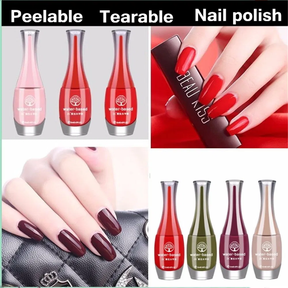 Water-Based Peelable Nail Polish, Unscented Quick-Drying Caramel Pumpkin Color Matcha Green Peel-off Nail Polish