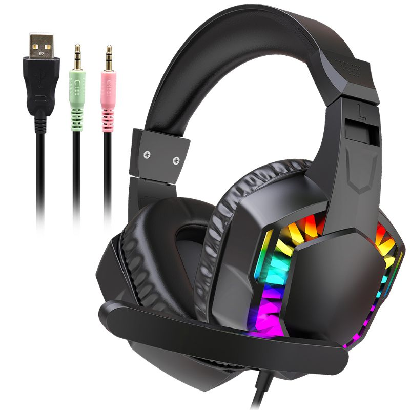 OEM/ODM 50mm Driver Gaming Headset with Microphone, RGB Lighting for Computer, Laptop, Desktop